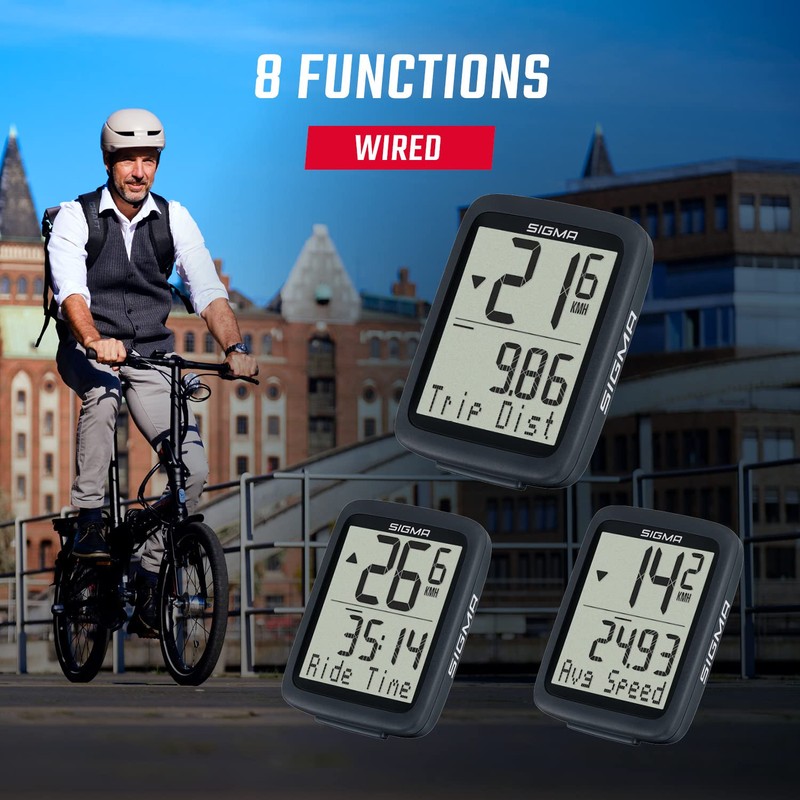 SIGMA SPORT BC 8.0 Bicycle Computer with 8 Functions -