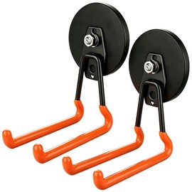 MUTUACTOR Updated Super Strong Magnetic Hooks,40lbs Anti-Scratch Large Garage Hooks for Hanging,2-Pack Magnetic Hooks Heavy Duty for Organizing Heavy Impact Drivers Trailer Cord Garden Tool Box