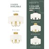 METWET Gold Semi Flush Mount Ceiling Light, 13.5" 4-Light Light