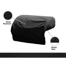 Covermates Built–in Grill Cover - Light Weight Material, Weather Resistant, Elastic Hem, Grill and Heating - Black
