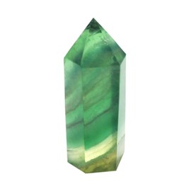 Green Fluorite Healing Crystal Wands, Pointed & Faceted for Reiki Chakra Meditation Therapy Decor (1-pcs L size)