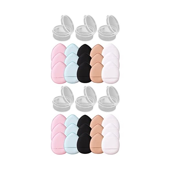 30pcs Powder Puff Washable Makeup Applicators for Liquid Foundation Blush