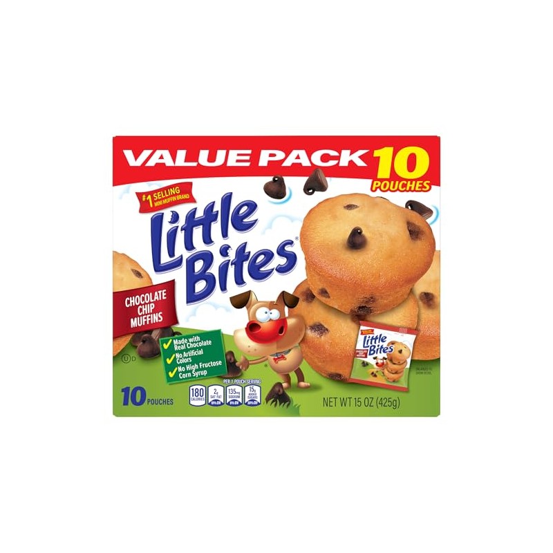 (Value Pack) Little Bites Chocolatey Chip Muffins, 10 individual packs,