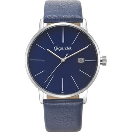 Gigandet Men's Quartz Wrist Watch Minimalism Analogue Leather Strap Blue Silver G42-009