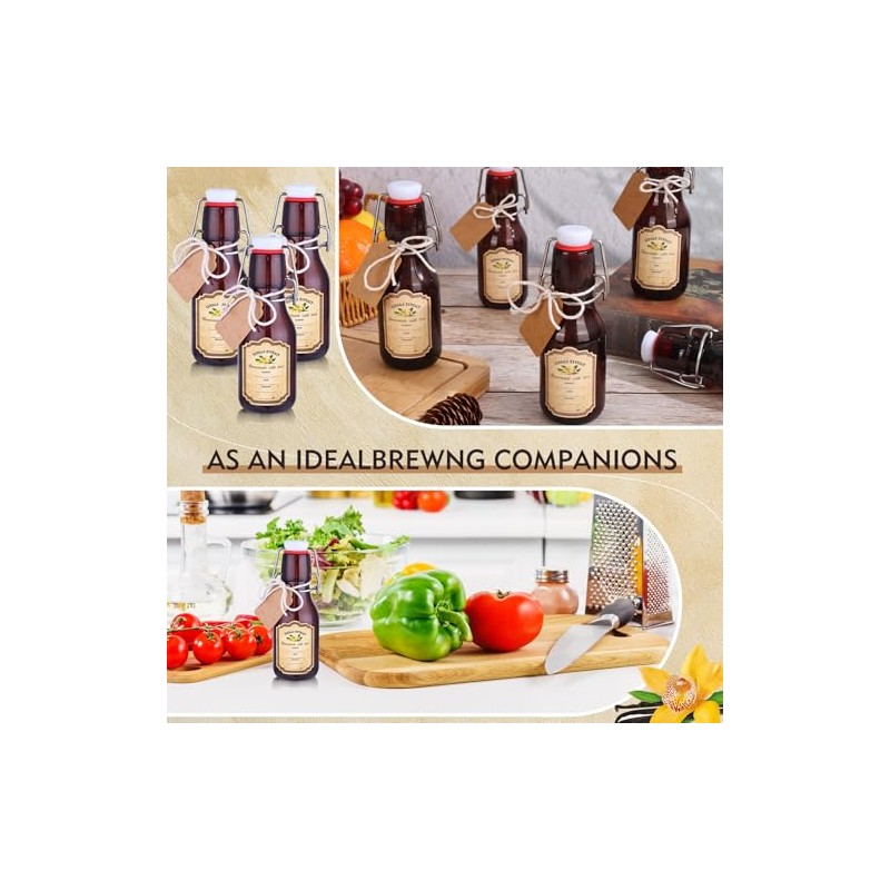tchrules - 16 botellas de vidrio con tapa abatible de
