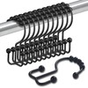 Shower Curtain Hooks, 12 Pcs Stainless Steel Shower Curtain Rings,