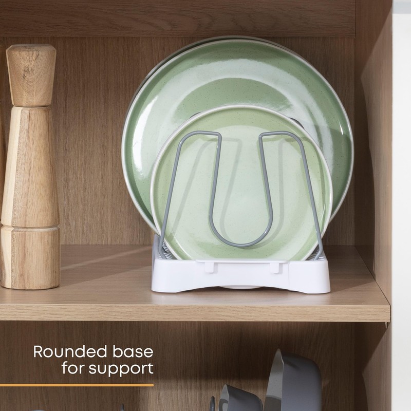 FiNeWaY Adjustable Pan Lid Holder for Kitchen Organisation, Soft non-slip
