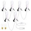 Six Socket Light Set With 8 Bulbs, 108 Inch Cord,