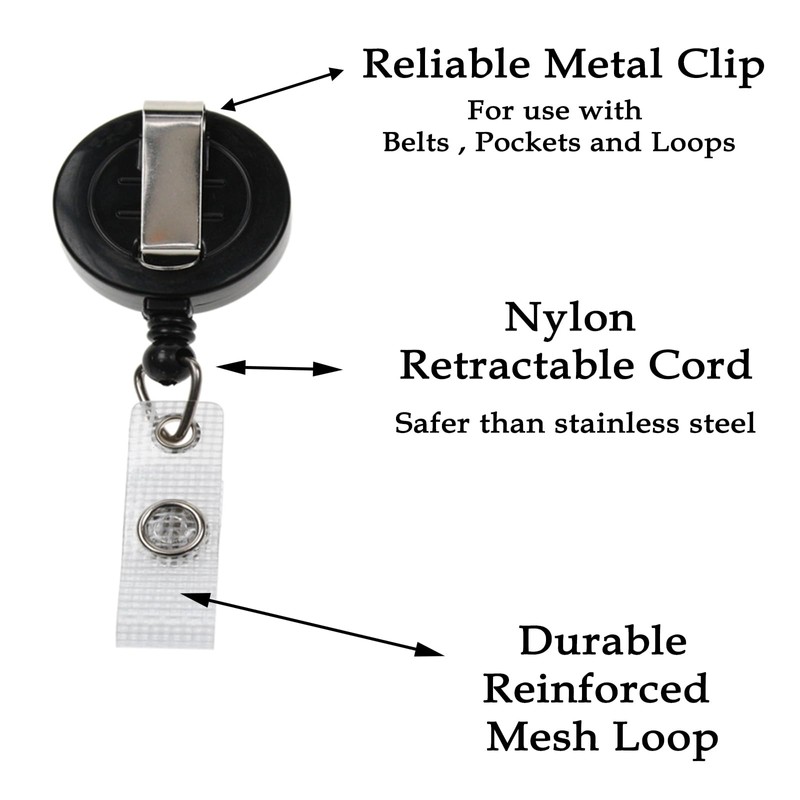 2 Pack / 25 Pack ID Badge Reel Retractable Yo