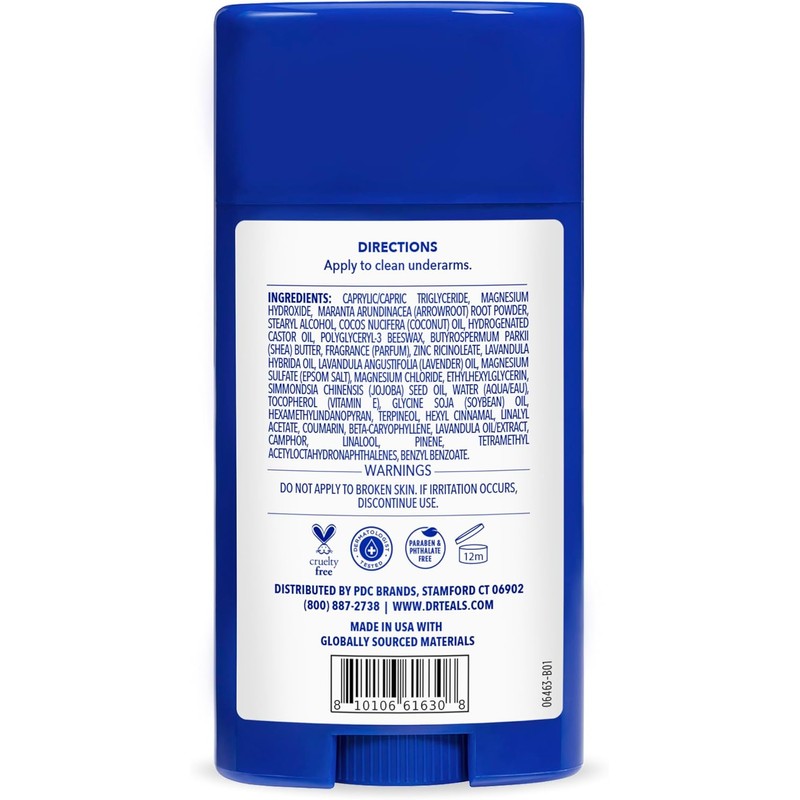 Dr Teal's desodorante con aceite de coco libre de alumino