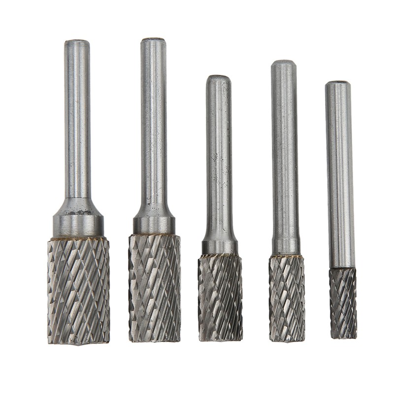 Double Cut Carbide Burrs Rotary Files Set 6mm Shank for