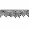 Halloween Black Lace Spiderweb Mantel Scarf - 18x96 Inch Fireplace