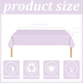 Pastel Purple Party Tablecloth Lilac Table Cloth,Pastel Purple Party Tableware Decor Lilac Purple Table Cover Pale Purple Table Cloth for Kids Adult BabyShower Wedding Party Supplies Table Decorations
