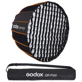 Godox Quick Release Parabolic Softbox QR-P120 47.2 inch / 120cm with Honeycomb Grid and Bowens Mount for Godox SL-60W VL150 VL300 UL150 SL150WII SZ150R