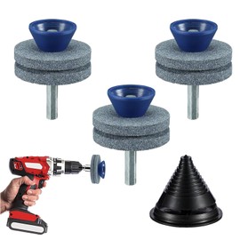 Calsoling Lawnmower Blade Sharpener with Steel Backing,Universal Multi-Sharp Rotary Lawn Mower Blade Sharpener with Balancer for Any Power Hand Drill,high Temperature Resistance and Hardness