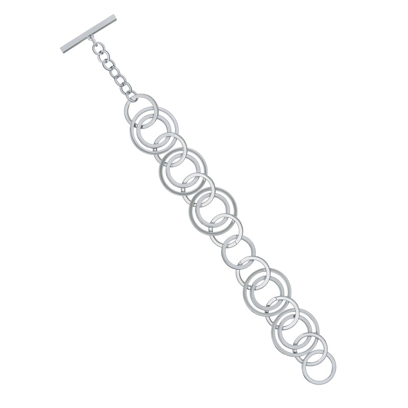 Ted Baker Hulie Multi Hoop Adjustable Bracelet For Women (Silver)