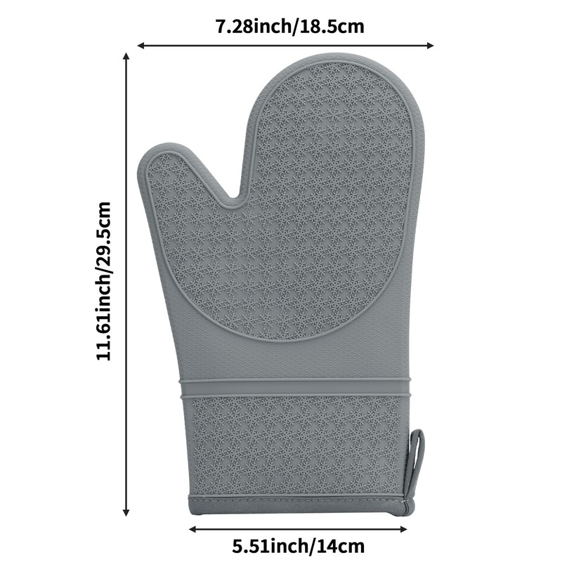 Hovico Silicone Oven Mitts, Heat Resistant 500F Kitchen Mitts 2PCS,