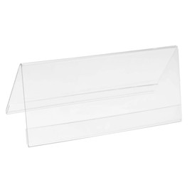 PATIKIL 7 x 3.12inch Acrylic Name Plate Holders Desk Sign Frame,10Pcs Transparent Name Tent Holders, Table Display for Table Menu Card Holders Triangle Conference Card Holder