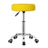 KKTONER Round Rolling Stool with Wheels PU Leather Height Adjustable