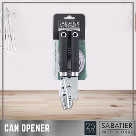 Sabatier Professional Stainless Steel Tin Can Opener - Easy, Comfortable Turning Mechanism. Cuts Inside Rim of Tin. Soft Grip Handles. Dishwasher Safe. 25 Year Guarantee.