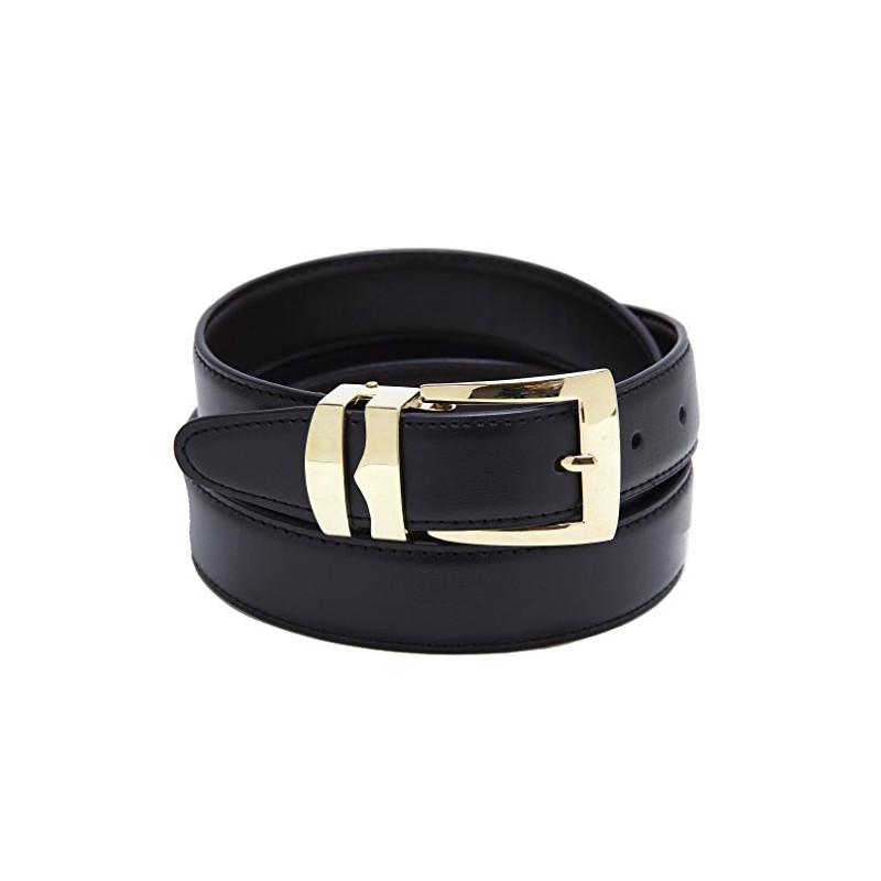Concitor Reversible Belt Bonded Leather with Removable Gold-Tone Buckle ORANGE/Black