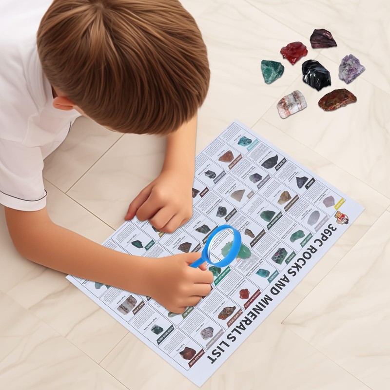 BTYCityMao Rock Collection for Kids - 36pc Cool Rocks and