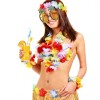 Disfraz Hawaiano Mujer Falda Gafas Collar Tropicales Fiesta