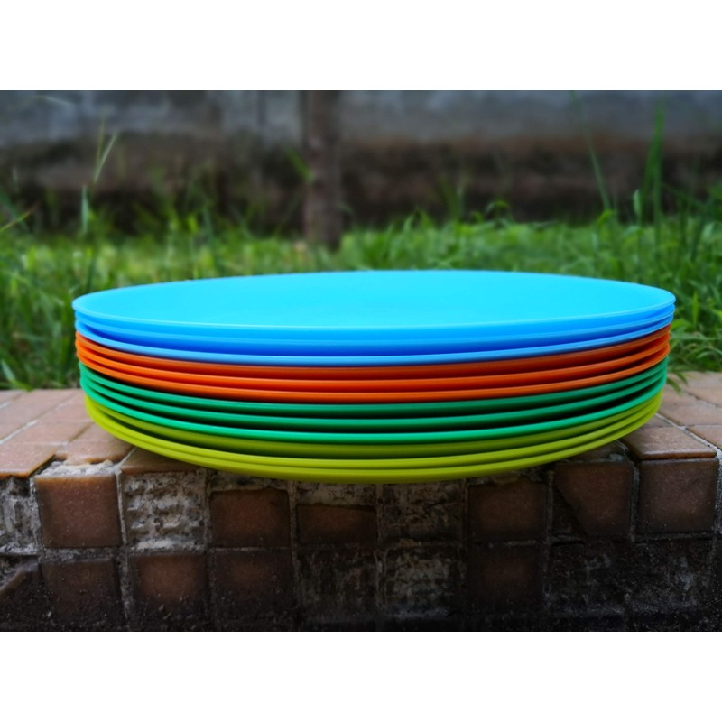 AOYITE Plastic Dinner Plates Reusable BPA Free Dishwasher Safe Microwaveable