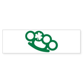 CafePress Brass Knuckles Shamrock Irish Sticker (Bumper 50 P Sticker (Bumper 50 pk)