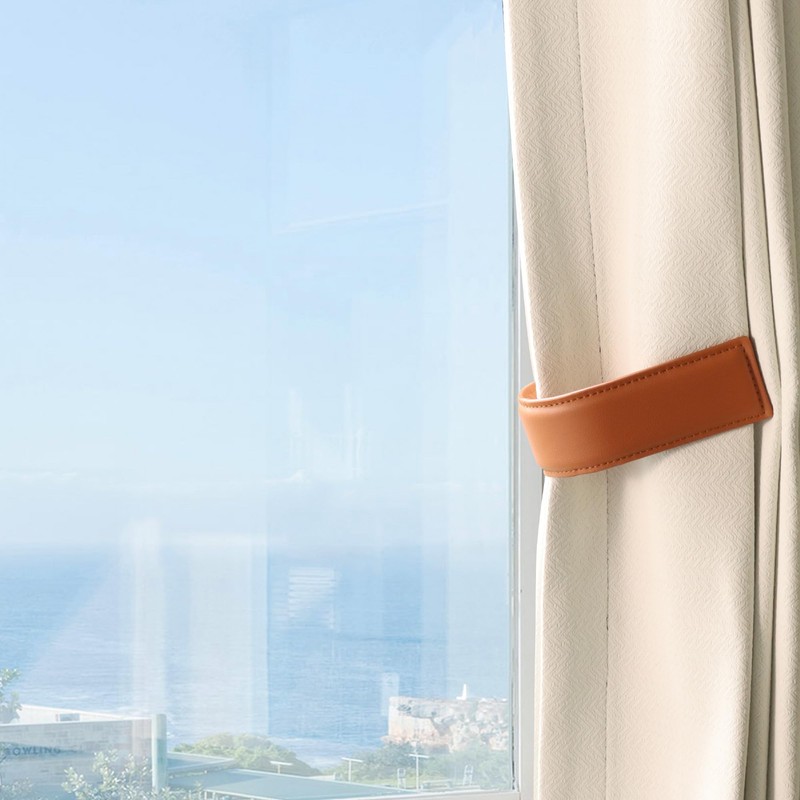 OCIOLI Modern Black Curtain Tiebacks 2 Pack - Wall Mount
