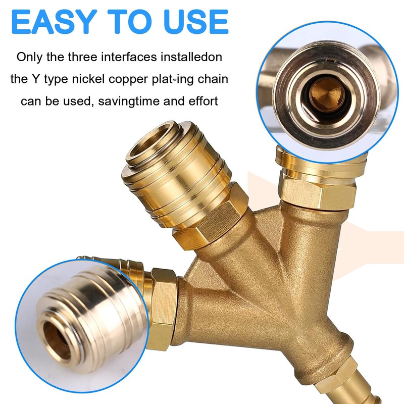 Compressed Air Distributor 3-Way with Couplings, Fleymu NW 7.2 1/4