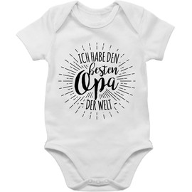 Shirtracer - Baby Bodysuit Boy Girl - Sayings Baby - Ich Habe den besten Opa der Welt, 1 White