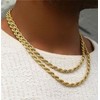 14K Solid Yellow Gold Twisted Rope Chain for Men &