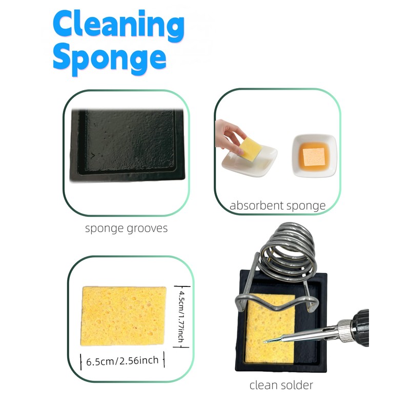 Soldering Iron Stand, Heavy Duty Cast Iron Base, Threaded Spring