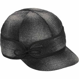 Stormy Kromer The Sidekick Cap – Wool Winter Hat with Ear Flaps, Brimmed Women's Cap Carbon