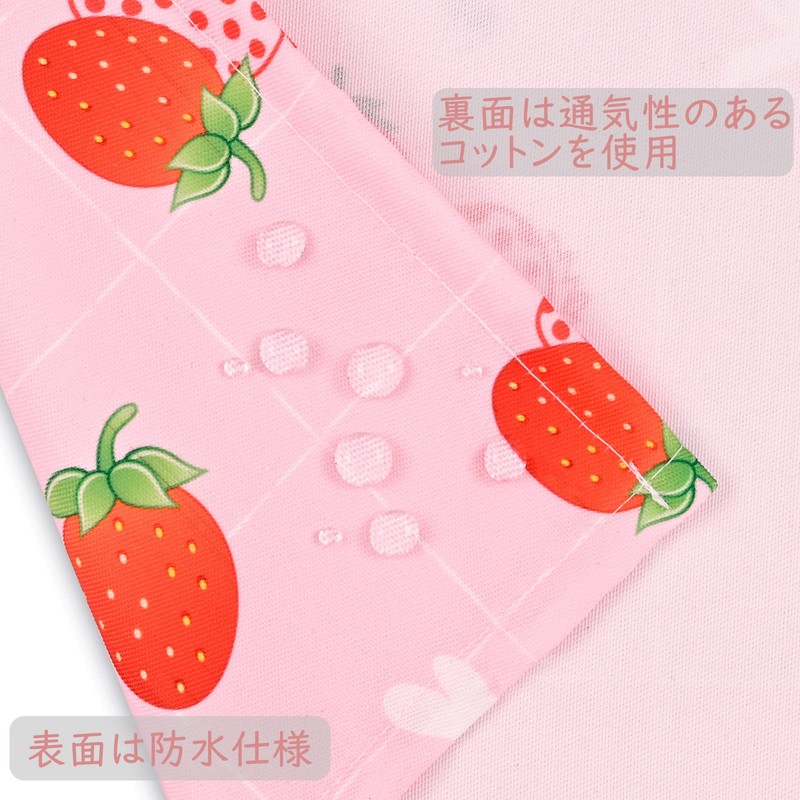 Athbavib Kids Apron, Strawberry, Pink, With Triangle Band, Pockets, Children's