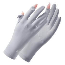 Ultra Thin Full Finger UV Protection Gloves Driving Gloves for Women, Ice Silk UV Gloves Summer Gloves Sun Gloves Sun Protection Gloves, UV Light Gloves Women Cycling Gloves for Women (Grey)