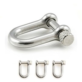 Ganzoo © Shackle Stainless Steel U-Shape | Pack of 3 | Connector | Screw Shackle for Paracord 550 Bracelets, Rope, Cord, Boat & Outdoor Applications | Rustproof, Safe & Versatile