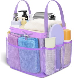 SmartTrendsMesh Shower Caddy Portable with Drawstring, 1 Main Compartment+ 7 Pockets, College Dorm Room Essentials for Girls, Shower Organizer Hanging Bag for Beach, Camp, Swim, Gym, Travel