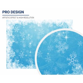 Allenjoy 8x6ft Ice Blue Winter Backdrop 1st First Birthday Party Supplies Wonderland Decor Banner White Snowflake Christmas Baby Shower Kids Children Background Props Decorations Photography Studio