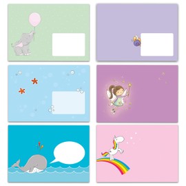 Envelopes Set with Cute Motifs - 30 Envelopes (6 Different Designs of 5 Pieces) for Children