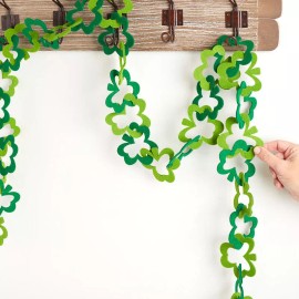 Unbranded 72" Long Green Felt St Patrick's Day Irish Shamrock Chain Garland