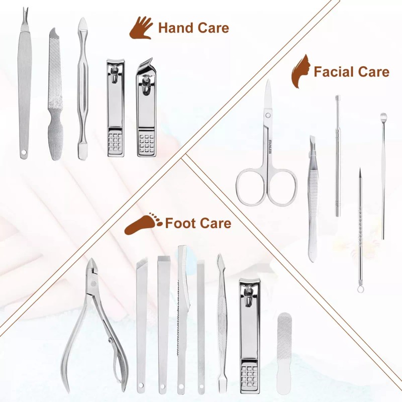 Yougai Set De Manicura Yougai 18 Piezas De Acero Inoxidable