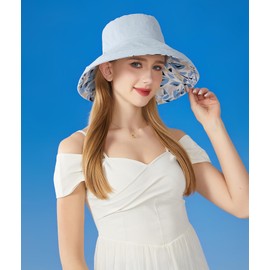 HUAMULAN Wide Brim Women Sun Hat Summer Beach Bucket Fishing Hats Reversible Packable UV Protection for Hiking Garden Travel