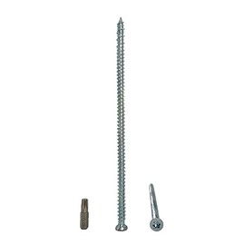 (Pack of 10) Galvanised Steel 7.5 x 182mm Concrete Frame Screws Wood Screws Torx Head Masonry Screw Flat Head (10, 7.5 x 182 mm)