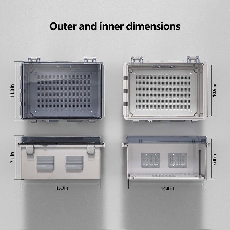 Animacyn ABS Electrical Junction Box, Ventilated Design, Cable Grommets, IP65
