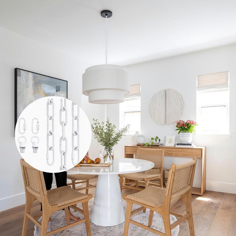 garini 10 Feet White Light Fixture Chain, Adjustable Metal Pendant