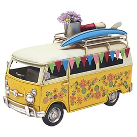 Lesser & Pavey Vintage Camper Van Floral Shelf Ornaments for Vintage Room Decor and Home Decor | Vintage Decorations Gifts for Men & Women | Lovely Decorative Home Accessories