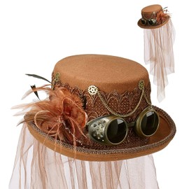 W WIDMANN MILANO Party Fashion 68564 – Steampunk Felt Hat Retro Theme Party Carnival