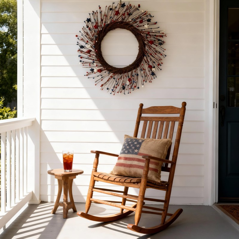 HipTree 20 Inch Patriotic Wreath for Front Door, 4th of
